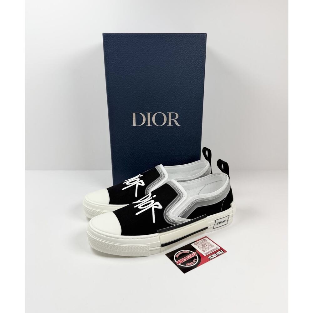 Size 41EU/8US - Dior Slip On Black White Sneakers NEW!